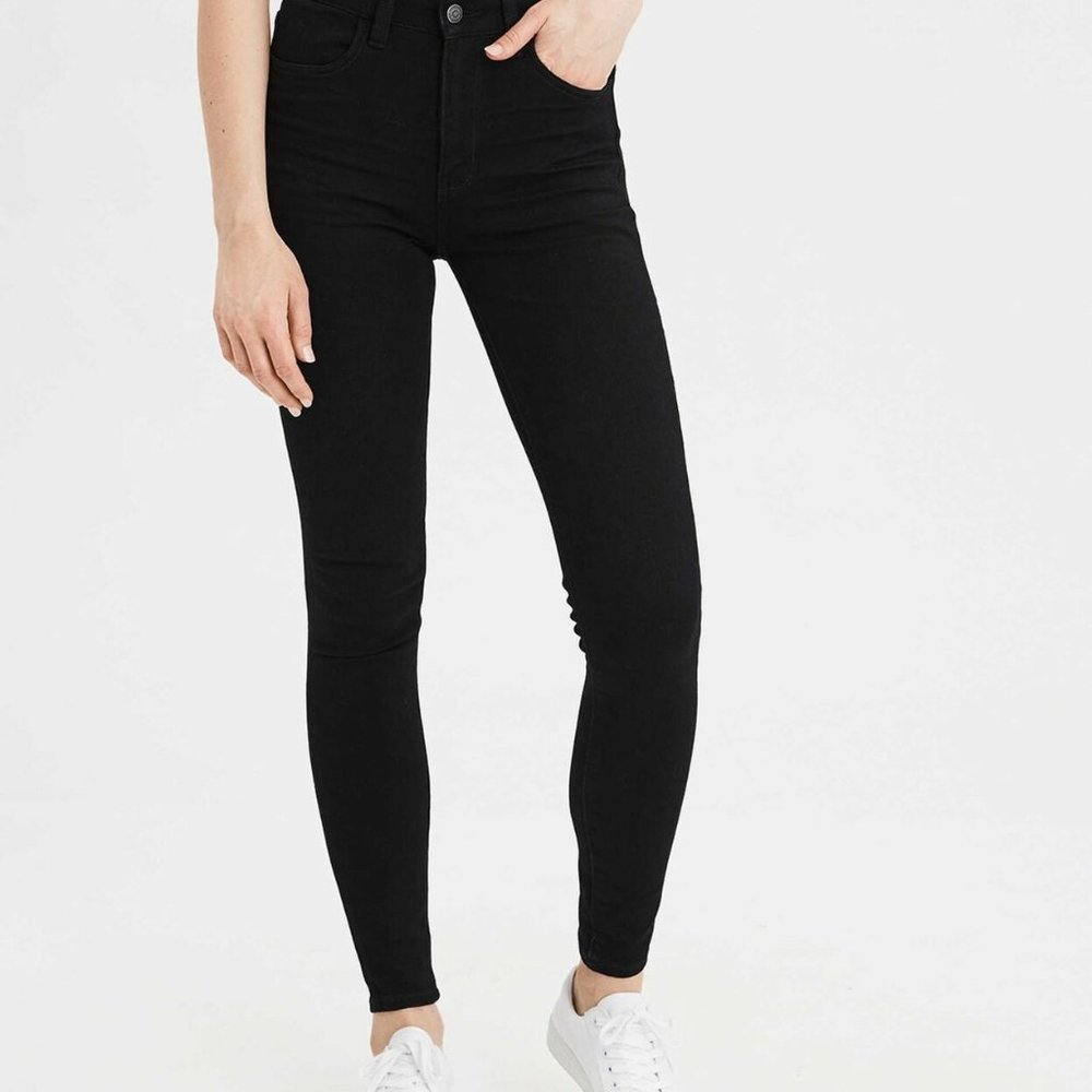 American Eagle Hi Rise Jegging Jeans Black HW8344 - Picture 7 of 7